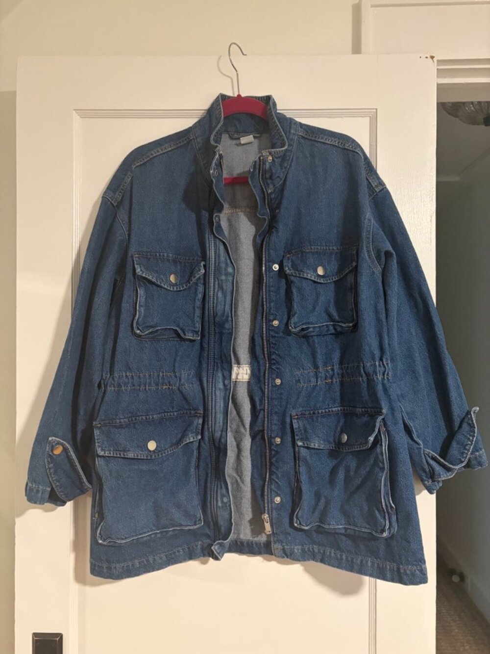 H&M Denim Cargo Jacket, Size M